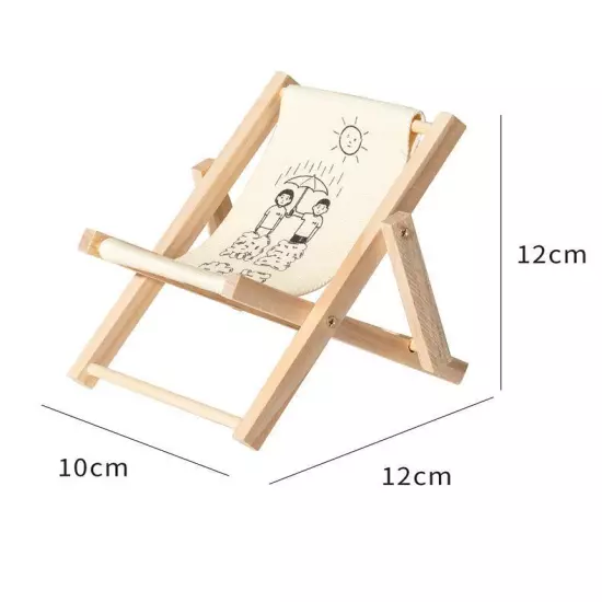 Phone Holder Beach Chair Wood Carved Modern Multicolor Solid Small Desktop Decor