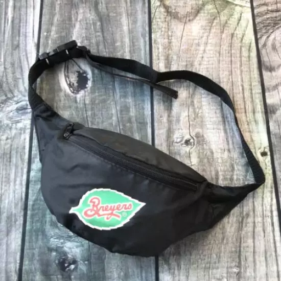 RARE Vintage Breyers Ice Cream Waist Pack Fanny Bag Black Nylon Adjustable 