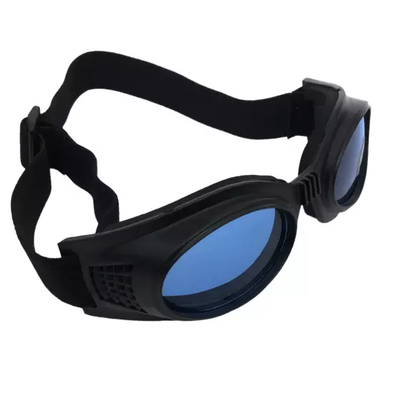 Gothic Industrial Cyber Goth Punk SciFi Anime Cosplay Blue Lens Black Goggles