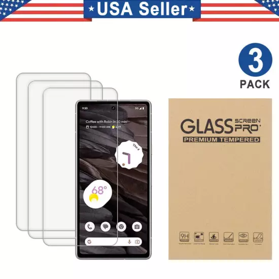 3PK Tempered Glass Screen Protector Google Pixel XL 3 4 5 6 7 7a 8a 8 9 Pro Fold