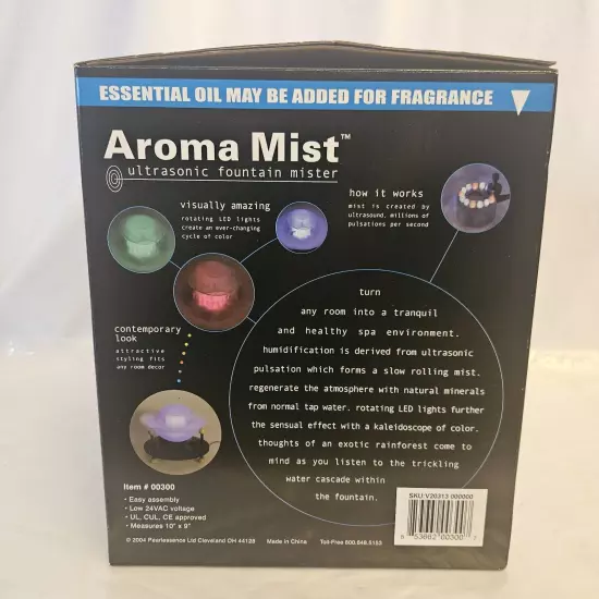 Aroma Mist Ultrasonic Fountain Mister Multicolor Oil Mister 2004 