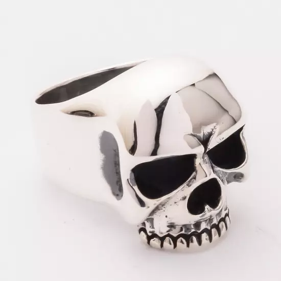 KEITH RICHARDS SKULL RING 925 STERLING SILVER MEN'S NEW BIKER ROCKER GOTHIC