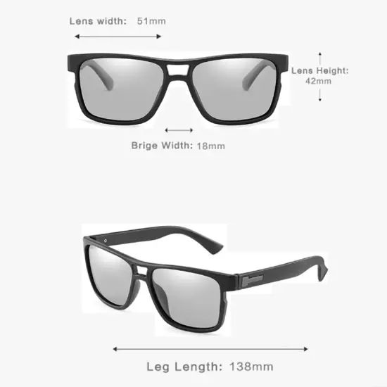 Square Sports Frame Photochromic Myopia Glasses For Men Nearsighted Sunglasses