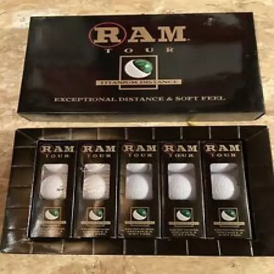 Vintage Golf Balls RAM Tour Titanium Original Box Of 15. Nice Collectible