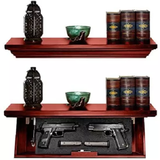 Hidden Gun Storage Shelf Safe Compartment Furniture Firearm Storage RFID Lock