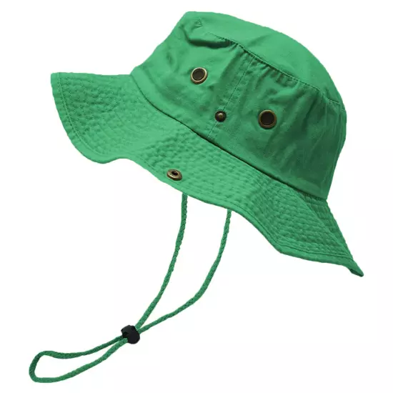 Unisex 100% Cotton Bucket Hat Fishing Camping Safari Boonie Sun Brim Summer Cap