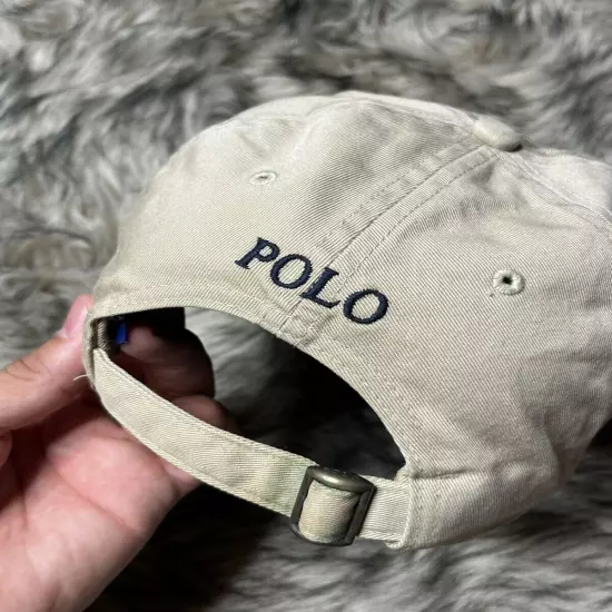 Polo Ralph Lauren Hat Cap Strap Mens Beige Pony Adjustable Preppy Golf DAD