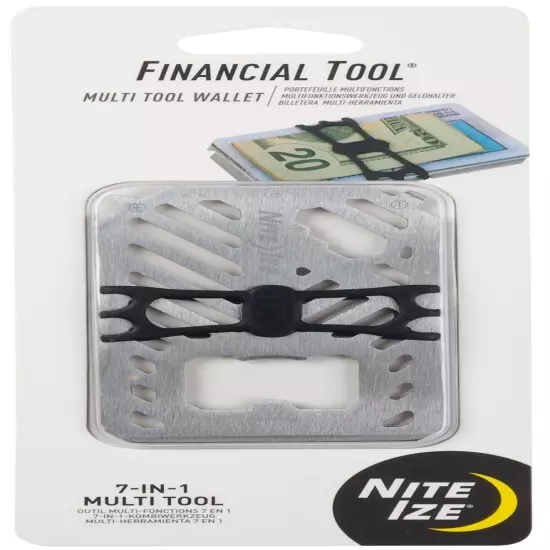 Nite Ize Financial Tool 7-in-1 Multi Tool Wallet - Stainless