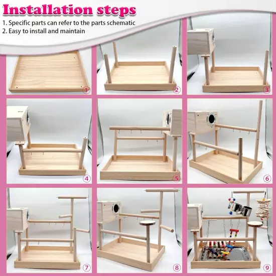 Parrots Playstand Birds Perch Stand Play Gym Cockatiel Playpen with Chewing