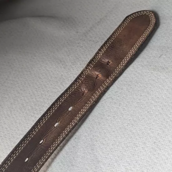 vintage USA made DULUTH TRADING CO full grain leather 40 brown belt WORK