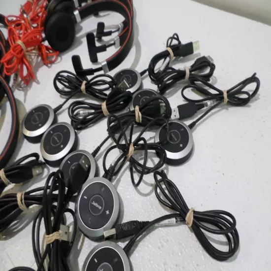 LOT OF 11 Jabra Evolve 40 Stereo USB Headset w/ ENC010 Adapter