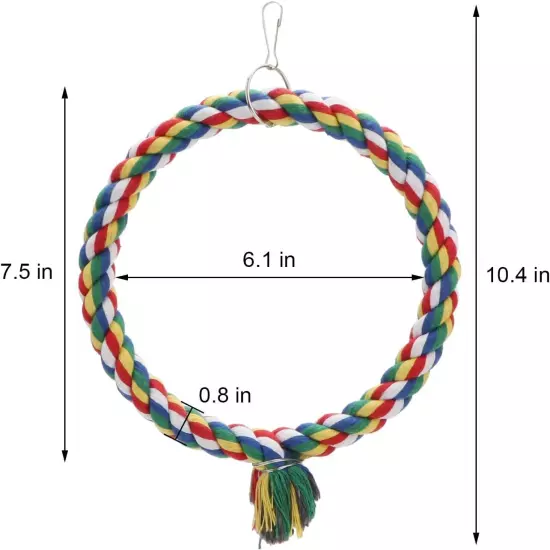 Bird Rope Swing Colorful Perch Climbing Toy for Parrots Budgie Parakeet