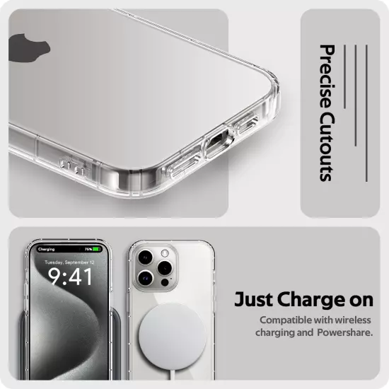 For iPhone 16 15 Pro Max 14 Plus 13 12 11 Clear Case with Screen Protector Cover