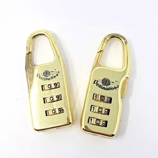 Destinations Locks 3-Dial Resettable Combination for Luggage Set of 2 - Vtg READ