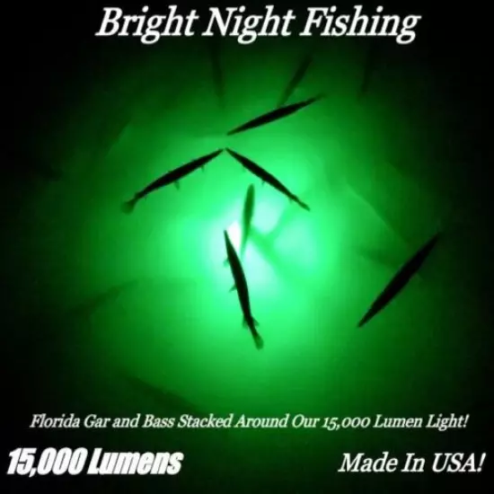 Bright Night Fishing Underwater Fishing Light 15,000 LUMENS Green 300 LEDs Boat