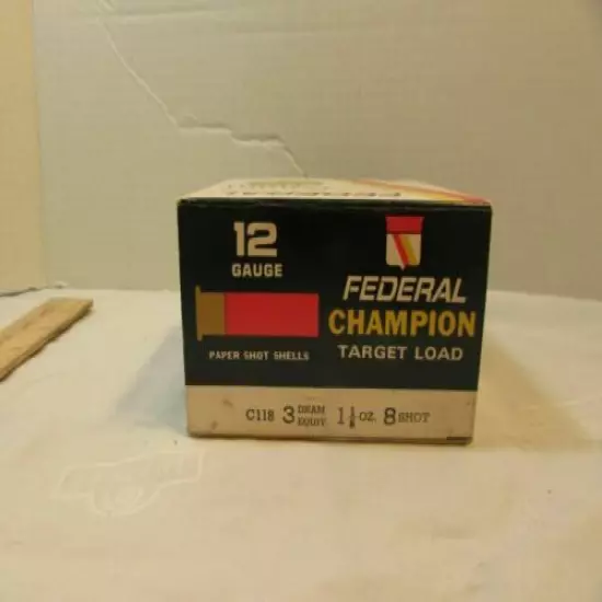 VINTAGE FEDERAL CHAMPION TARGET LOAD 12GA SHELLS Box Empty