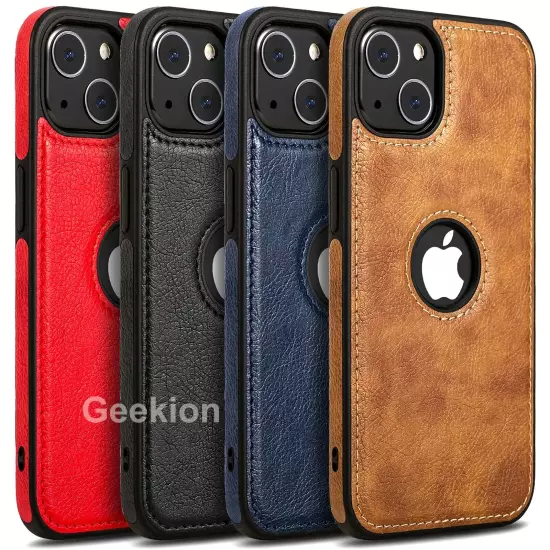 For Apple iPhone 16 15 14 Plus 13 12 11 Pro XR Max Case Leather Shockproof Cover