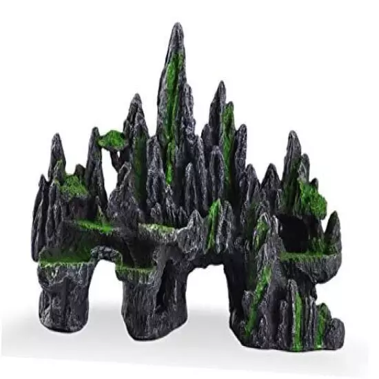 Aquarium Ornament Rock Cave Landscape, Artificial Mountain Hill View Stone 