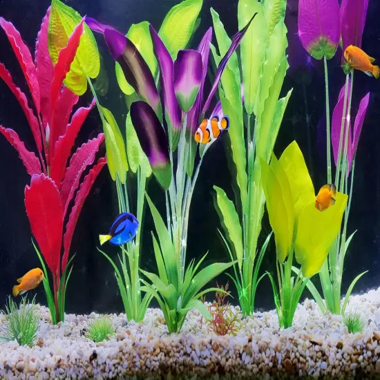 Emotionlite Aquarium Plants, Artificial Fish Tank Silk Decorations Decor 