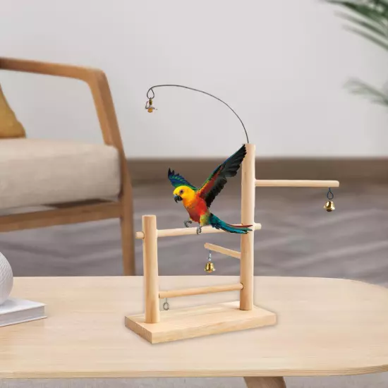 Bird Perch Platform Bird Training Stand Practical Multifunction Wooden Parrot