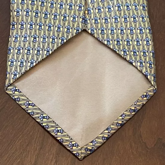 Beaufort Tie Rack Gold Blue 100% Silk Men’s Neck Tie Made In Italy