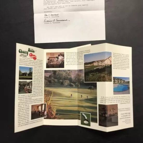 Rare Vintage Cherry Hills Lodge & Golf Course Brochure Letter Door County, WI