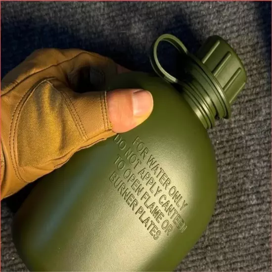 1L Army Green Water Bottle - Portable Hiking & Camping Bottle