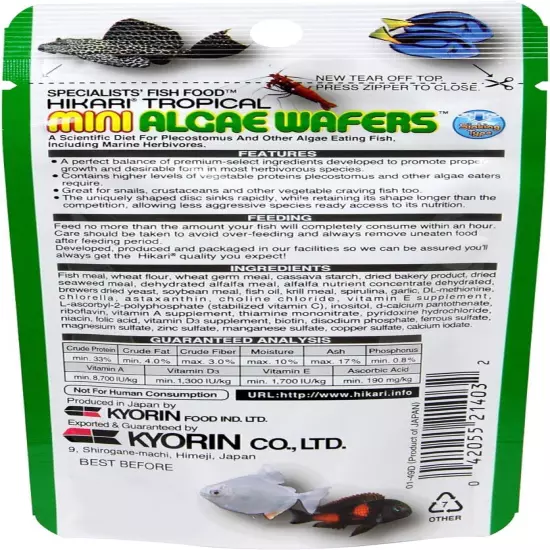 Hikari Mini Algae Wafers, 0.77 oz