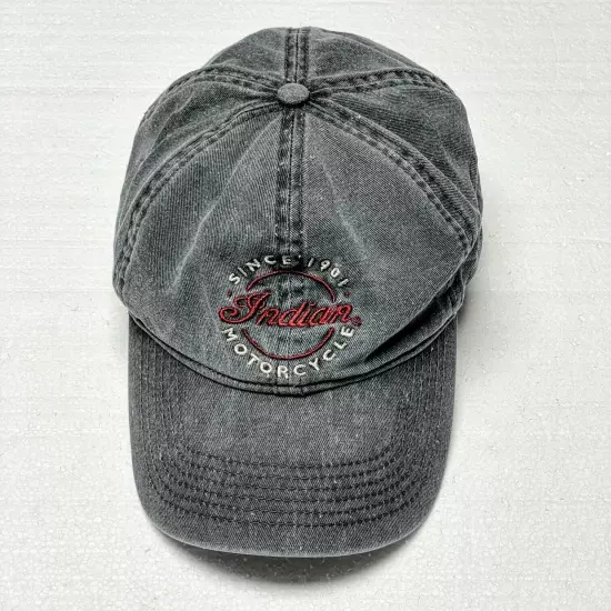 Indian Motorcycle Cap Hat Men's One Size Gray Strapback