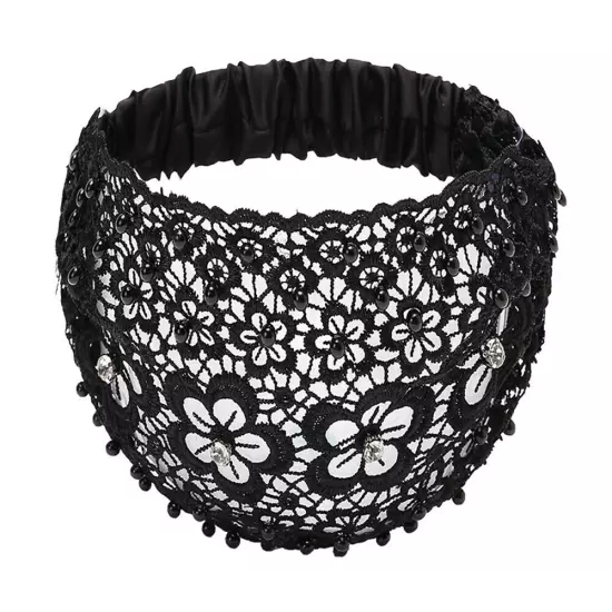 Women Wide Lace Headband Elastic Bandana Turban Hair Band Ladies Summer Sport †