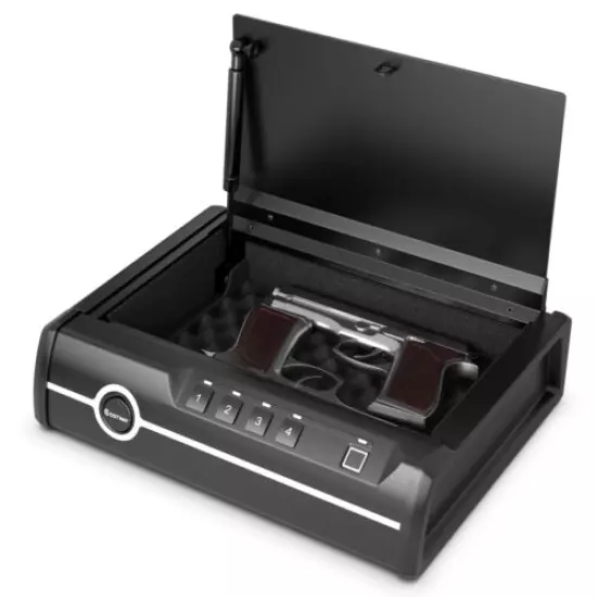 Costway Safety Gun Box Dual Firearm Safety Device w/ Biometric Fingerprint Lock