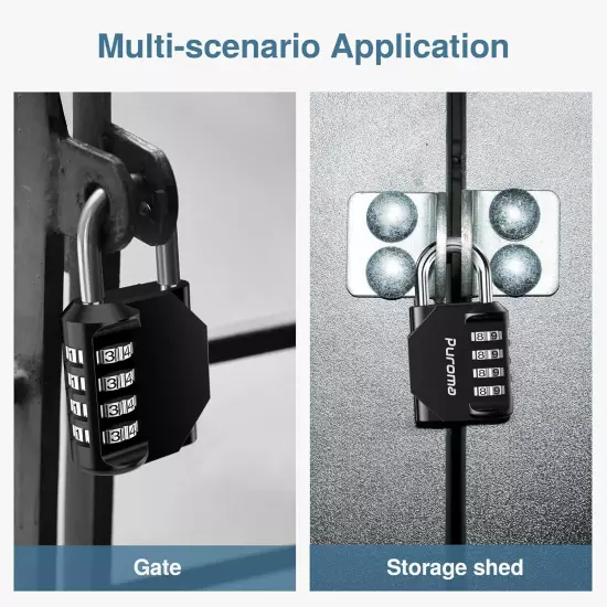 2 Pack Combination Lock 4 Digit Locker Lock Outdoor Waterproof Padlock 