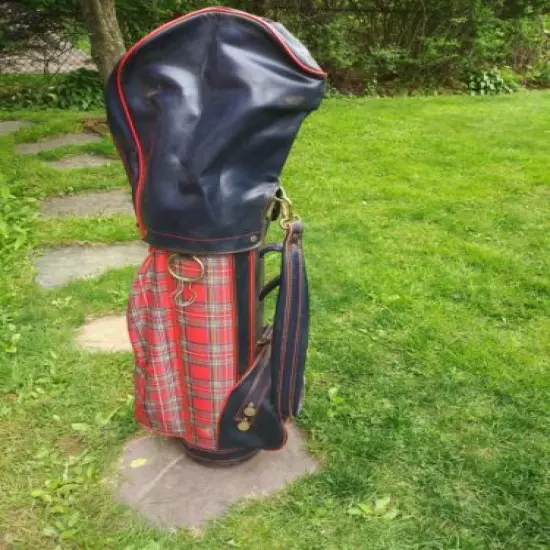 Vintage Lot Dunlop golf bag, Dunlop Club Rain Cover, 2 Macgregor woods and Cart