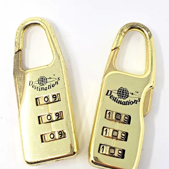 Destinations Locks 3-Dial Resettable Combination for Luggage Set of 2 - Vtg READ