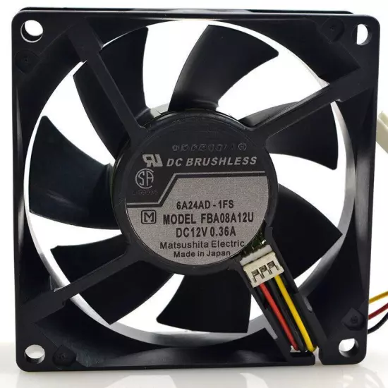 NEW Panasonic FBA08A12U 8025 12V 0.36A 8cm High air volume cooling fan 3pin