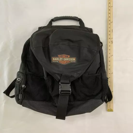 Harley Davidson Black Motorcycle Backpack with Helmet & Padded Laptop Pockets