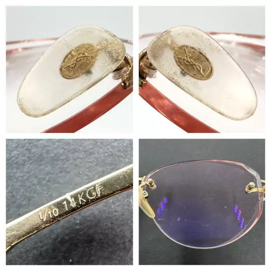 Yves Saint Laurent Yves Glasses Eyewear YSL Logo Side Logo Rimless