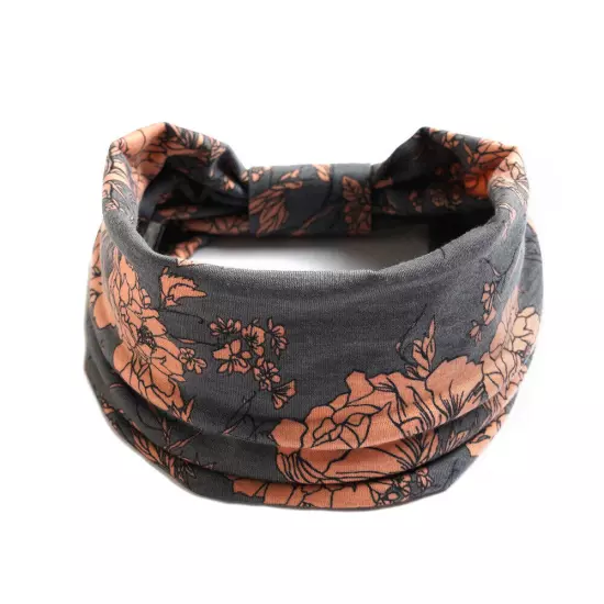 BOHO Wide Women Stretch Headband Turban Sport Yoga Knotted Hair Band Head Wrap N