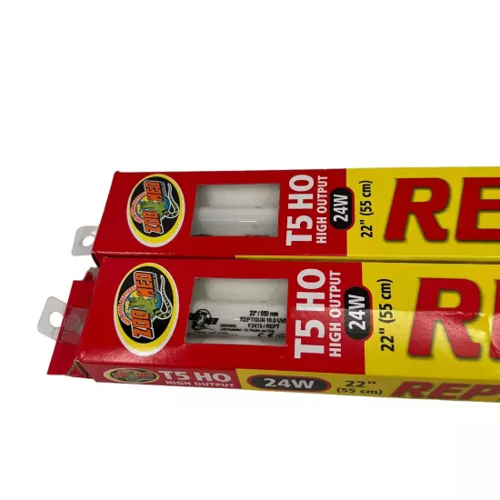 Zoo Med ReptiSun T5 HO High Output 10.0 UVB Fluorescent Light Bulb New Lot of 2