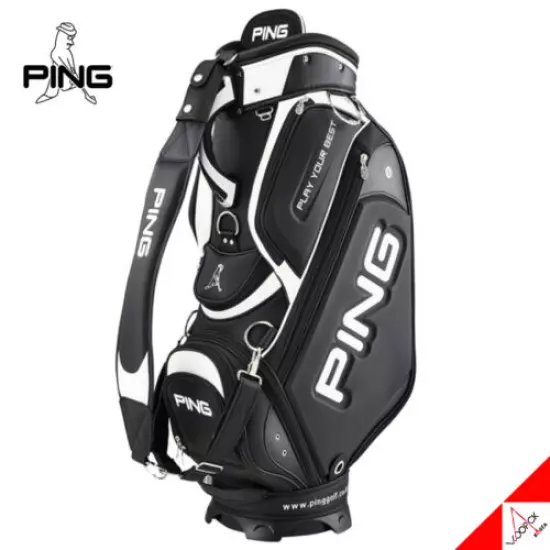 Ping 2022 SPORTY XT Men's Golf Caddie Cart Bag 9inch 5Way 4.3kg PU/PE - Black