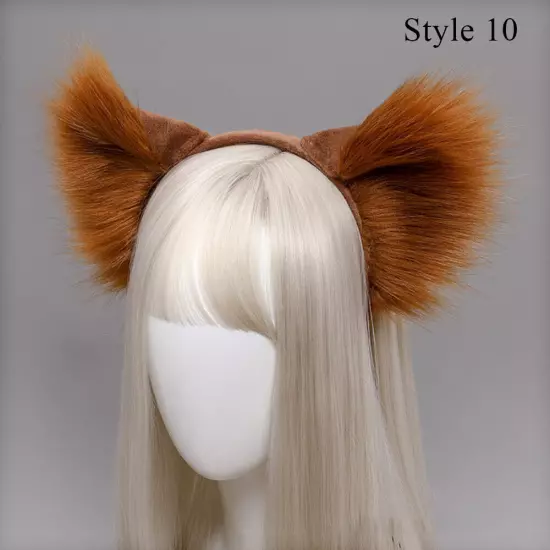 Simulation Animal Ears Plush Animal Wolf Ears Headband Fox Cat Ears