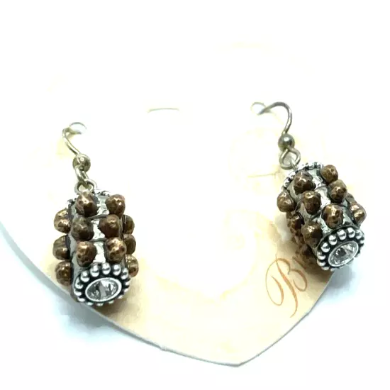 Brighton Twist Twinkle + 6 Art & Soul Bronze Mini Hearts Thin Beads Earrings NWT