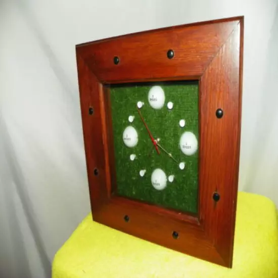 GOLF BALL/TEE CLOCK IN WOODEN CASE CUSTOM MADE