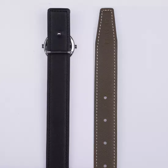 24mm H Belt Full Grain Cow Leather Replacement Belt Without Buckle