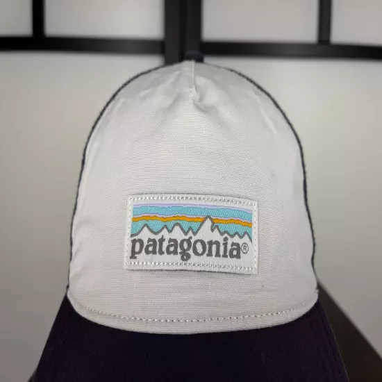 Patagonia Hat Cap Snap Back Adult OS Blue Trucker Fitz Roy Cotton Polyester