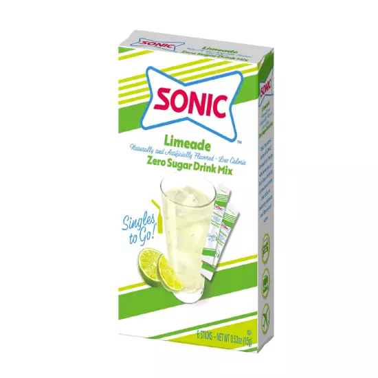 4 BOXES Sugar Free SONIC LIMEADE * Diet To Go Drink Mix 24 Servings TOTAL, USA