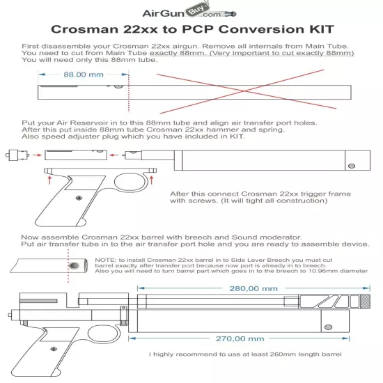 PCP conversion KIT for Crosman 2240 / 2250 / 2260 / ...