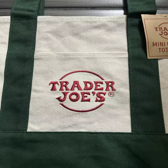 NEW Limited Edition Trader Joe's Mini Canvas Tote Bag - GREEN (FAST SHIPPING) ✅