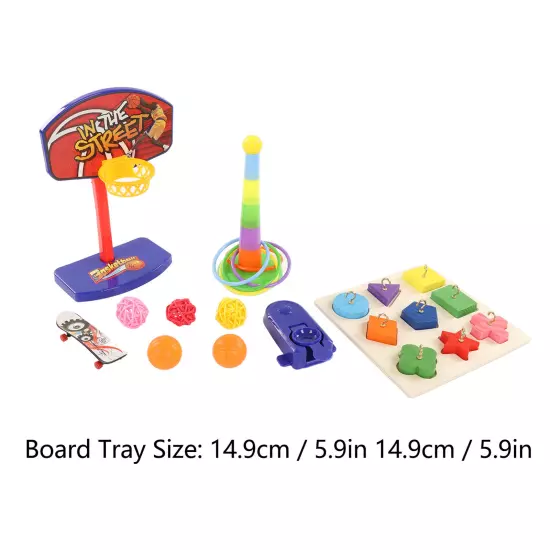 Parrot Bird Toys Set Colorful Basketball Skateboard Relieve Anxiety Puzzle Toy