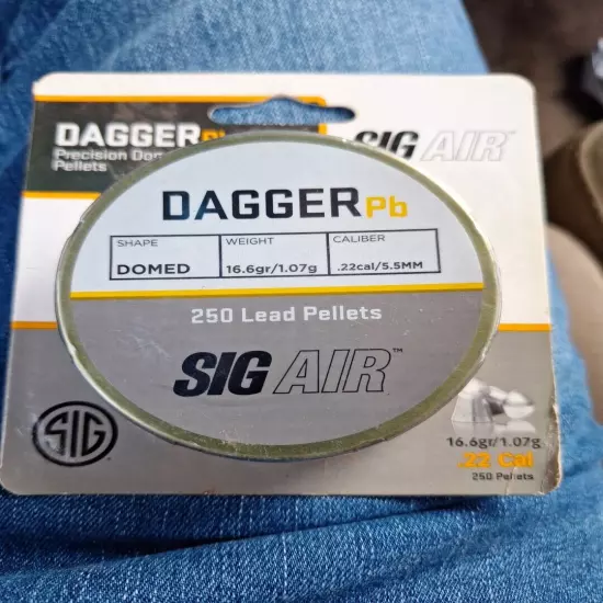 Dagger Pb Sig Air .22 Cal Pellets 250 Count New